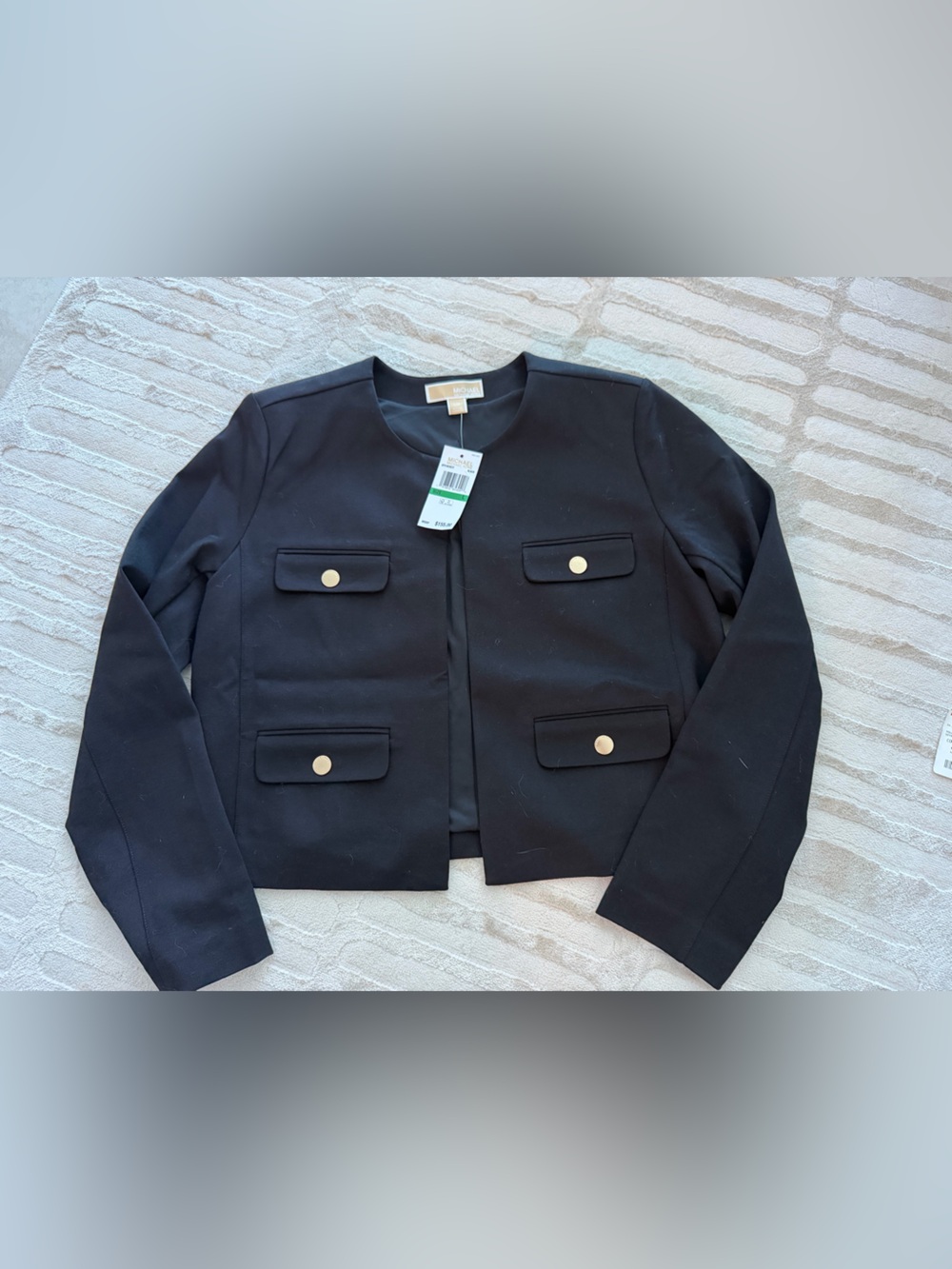 Michael Kors Black Collarless Blazer